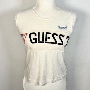 Guess logo vintage cream track running top